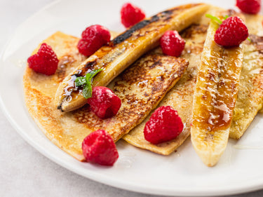 Low calorie high fibre breakfast banana french toast
